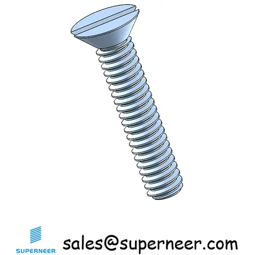 2-56 x 7/16" Flat Head 82° Slotted Machine Screw Steel Blue Zinc Plated