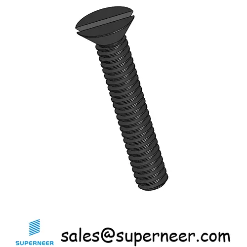 2-56 x 1/2" Flat Head 82° Slotted Machine Screw Steel Black