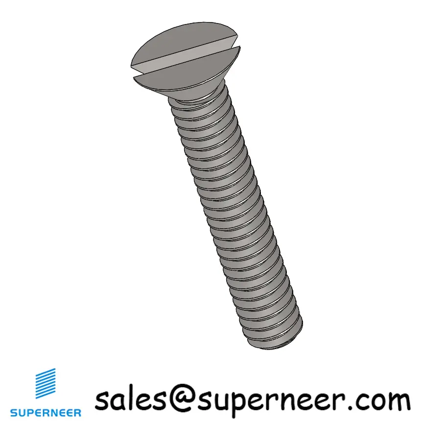 2-56 x 1/2" Flat Head 82° Slotted Machine Screw SUS304 Stainless Steel Inox