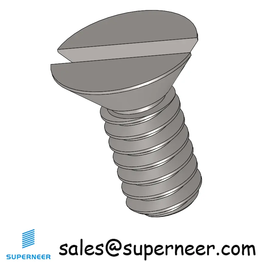 4-40 x 1/4" Flat Head 82° Slotted Machine Screw SUS304 Stainless Steel Inox