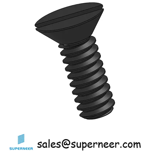 4-40 x 5/16" Flat Head 82° Slotted Machine Screw Steel Black