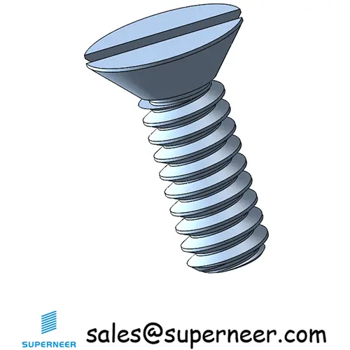 4-40 x 5/16" Flat Head 82° Slotted Machine Screw Steel Blue Zinc Plated