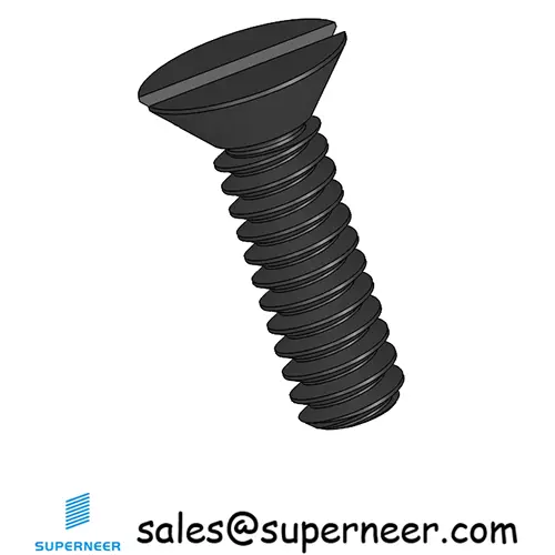 4-40 x 3/8" Flat Head 82° Slotted Machine Screw Steel Black