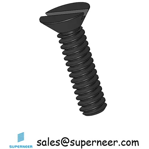 4-40 x 7/16" Flat Head 82° Slotted Machine Screw Steel Black