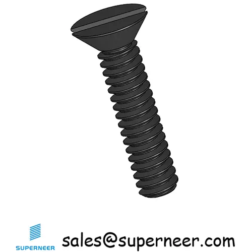 4-40 x 1/2"Flat Head 82° Slotted Machine Screw Steel Black