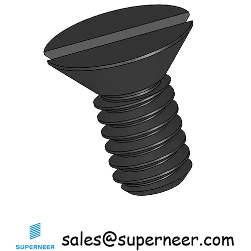 5-40 x 1/4" Flat Head 82° Slotted Machine Screw Steel Black