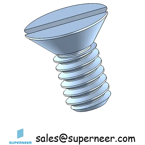 5-40 x 1/4" Flat Head 82° Slotted Machine Screw Steel Blue Zinc Plated