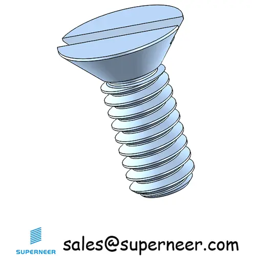 5-40 x 5/16" Flat Head 82° Slotted Machine Screw Steel Blue Zinc Plated