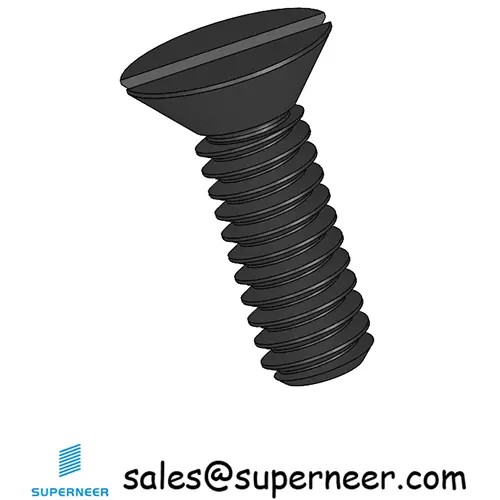 5-40 x 3/8" Flat Head 82° Slotted Machine Screw Steel Black