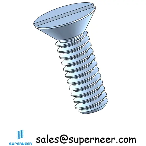 5-40 x 3/8" Flat Head 82° Slotted Machine Screw Steel Blue Zinc Plated