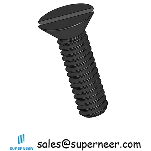 5-40 x 7/16" Flat Head 82° Slotted Machine Screw Steel Black