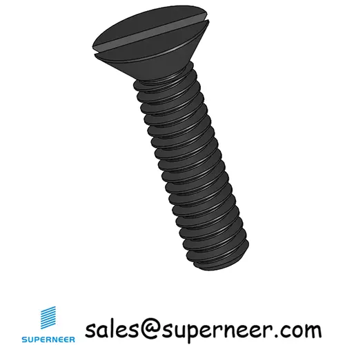 5-40 x 1/2" Flat Head 82° Slotted Machine Screw Steel Black