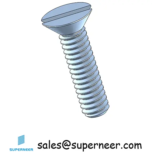 5-40 x 1/2" Flat Head 82° Slotted Machine Screw Steel Blue Zinc Plated