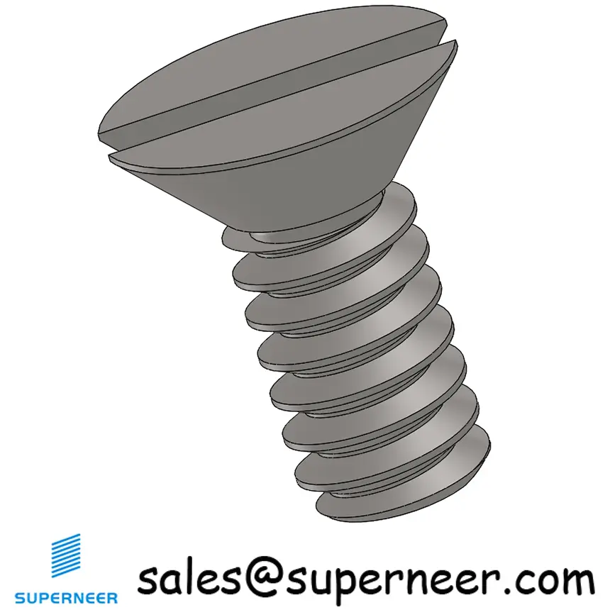 6-32 x 5/16" Flat Head 82° Slotted Machine Screw SUS304 Stainless Steel Inox