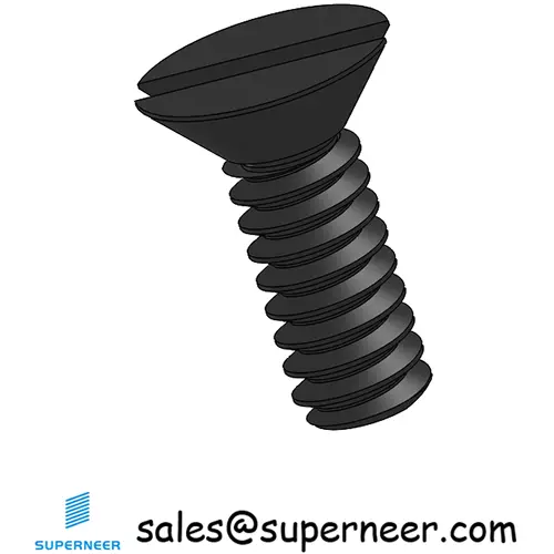 6-32 x 3/8" Flat Head 82° Slotted Machine Screw Steel Black