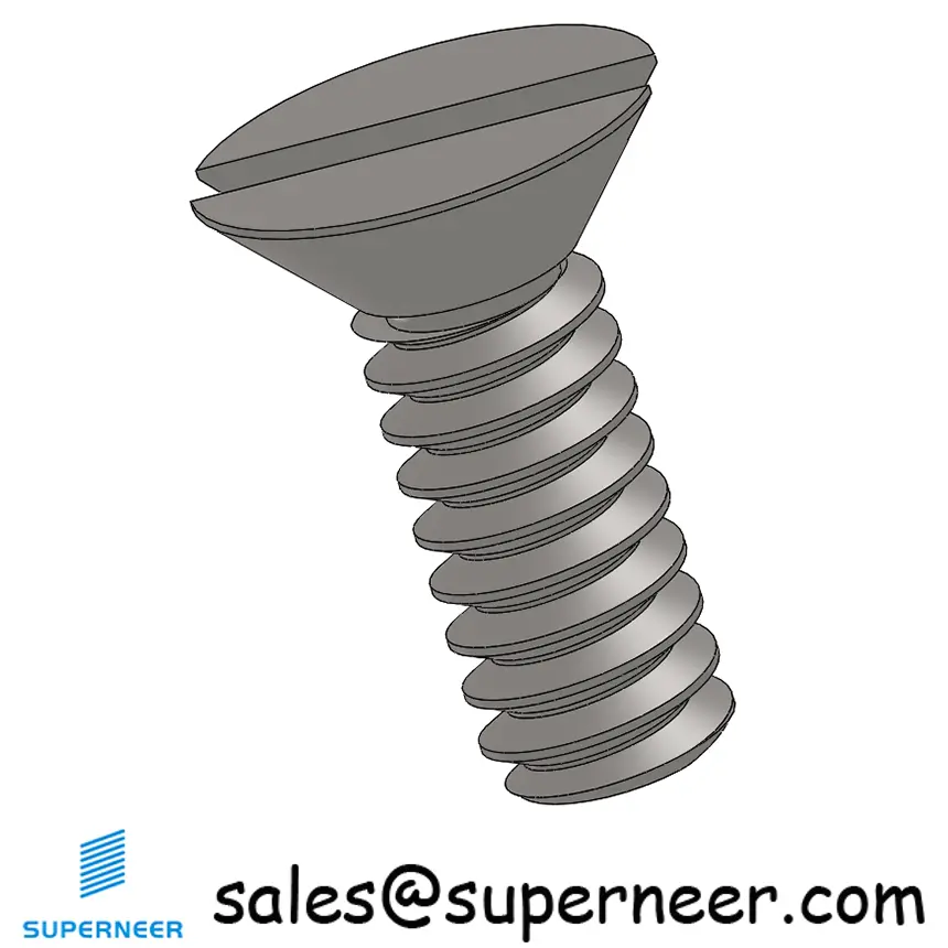 6-32 x 3/8" Flat Head 82° Slotted Machine Screw SUS304 Stainless Steel Inox