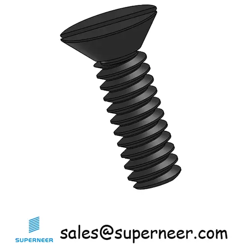 6-32 x 7/16" Flat Head 82° Slotted Machine Screw Steel Black