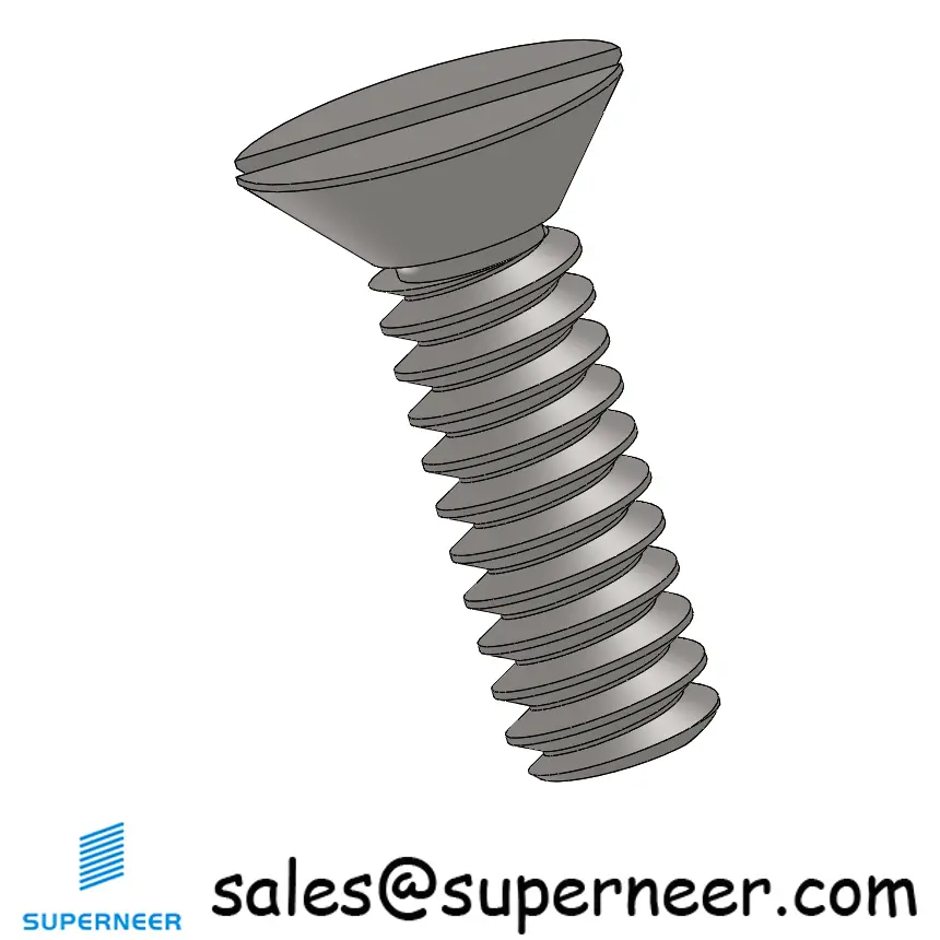 6-32 x 7/16" Flat Head 82° Slotted Machine Screw SUS304 Stainless Steel Inox