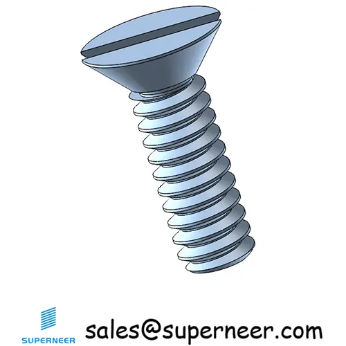 6-32 x 7/16" Flat Head 82° Slotted Machine Screw Steel Blue Zinc Plated