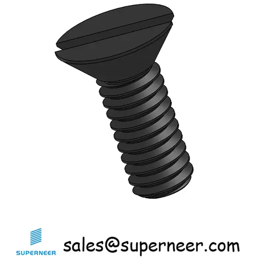 8-32 x 7/16" Flat Head 82° Slotted Machine Screw Steel Black