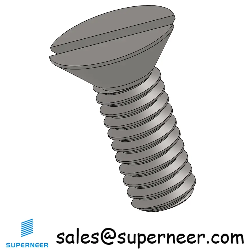 8-32 x 7/16" Flat Head 82° Slotted Machine Screw SUS304 Stainless Steel Inox