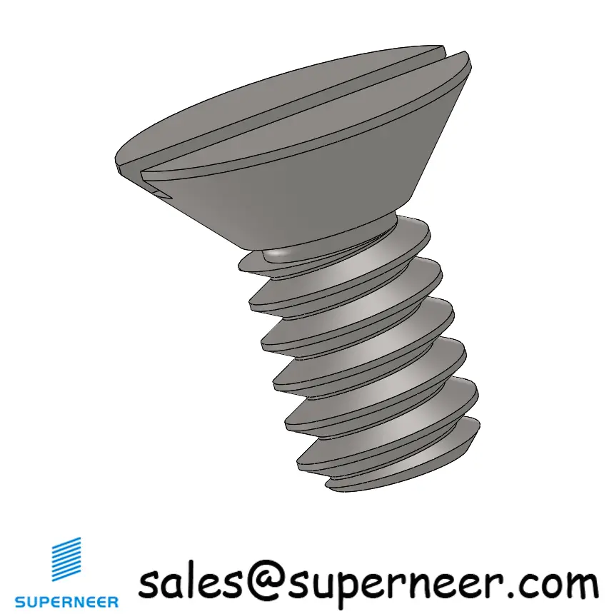 10-32 x 3/8" Flat Head 82° Slotted Machine Screw SUS304 Stainless Steel Inox