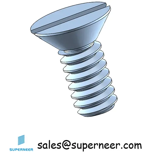 10-32 x 7/16" Flat Head 82° Slotted Machine Screw Steel Blue Zinc Plated