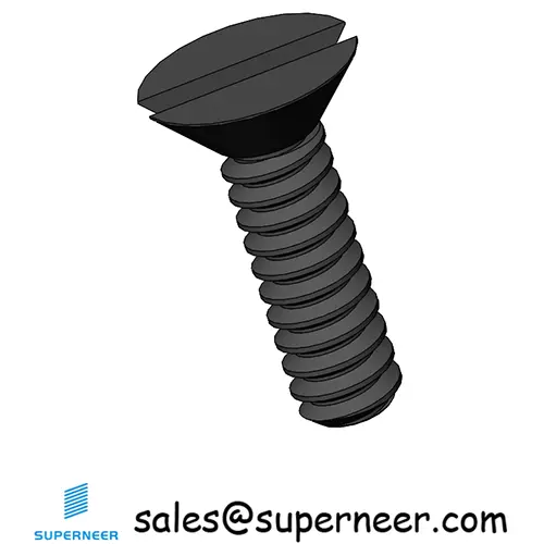 M2 x 7 mm Flat Head 82° Slotted Machine Screw Steel Black