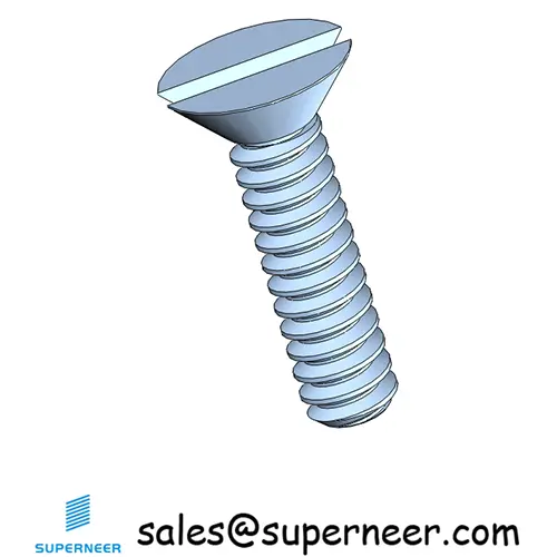 M2 x 8 mm Flat Head 82° Slotted Machine Screw Steel Blue Zinc Plated