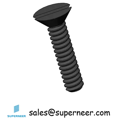 M2 x 9 mm Flat Head 82° Slotted Machine Screw Steel Black