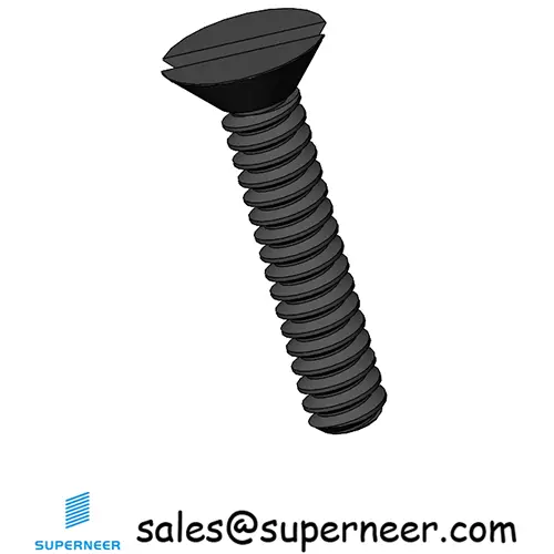 M2 x 10 mm Flat Head 82° Slotted Machine Screw Steel Black