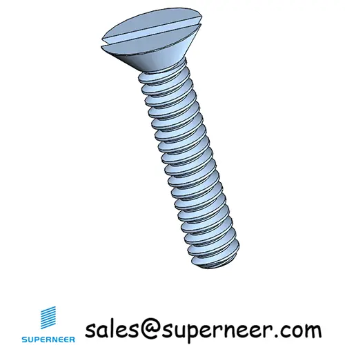 M2 x 10 mm Flat Head 82° Slotted Machine Screw Steel Blue Zinc Plated