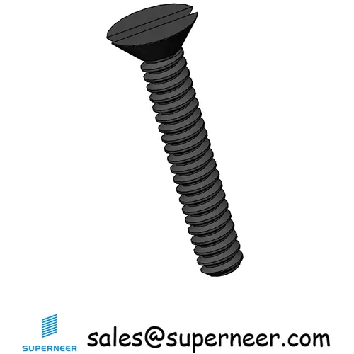 M2 x 12 mm Flat Head 82° Slotted Machine Screw Steel Black