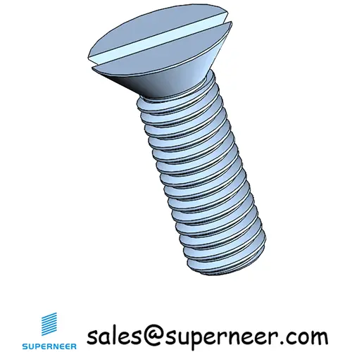 M3 x 9 mm Flat Head 82° Slotted Machine Screw Steel Blue Zinc Plated