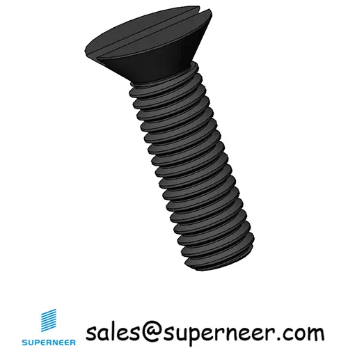 M3 x 10 mm Flat Head 82° Slotted Machine Screw Steel Black