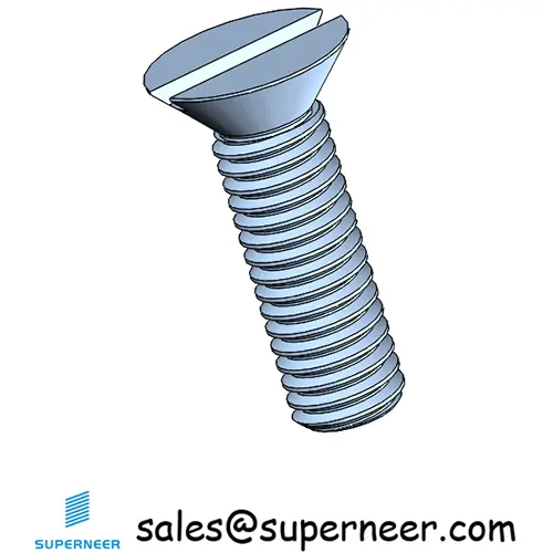 M3 x 10 mm Flat Head 82° Slotted Machine Screw Steel Blue Zinc Plated