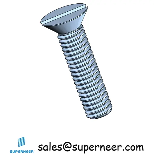 M3 x 12 mm Flat Head 82° Slotted Machine Screw Steel Blue Zinc Plated