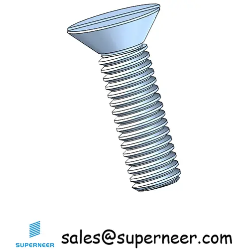 M3.5 x 12 mm Flat Head 82° Slotted Machine Screw Steel Blue Zinc Plated