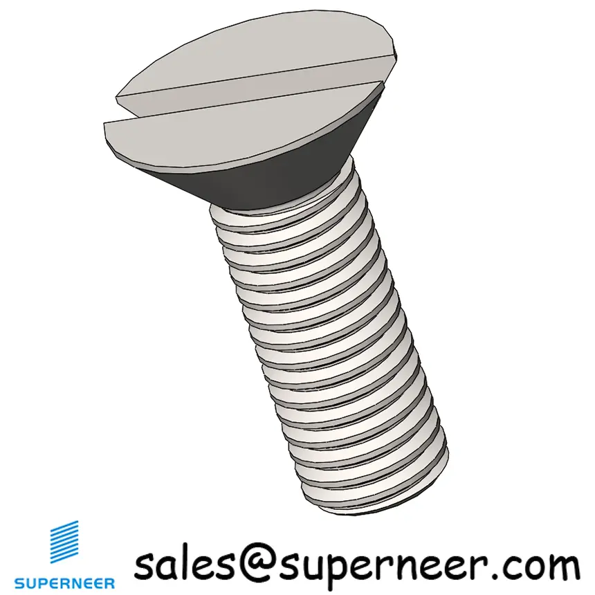 M4 x 12 mm  Flat Head 82° Slotted Machine Screw SUS304 Stainless Steel Inox