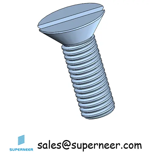 M4 x 12 mm Flat Head 82° Slotted Machine Screw Steel Blue Zinc Plated