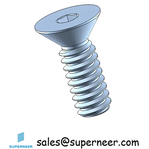 4-40 x 5/16 " Flat Head 82° Socket Cap Machine Screw Steel Blue Zinc Plated ASME B18.3