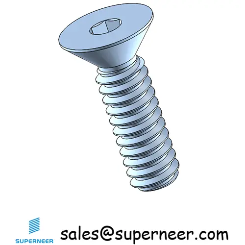 4-40 x 3/8 " Flat Head 82° Socket Cap Machine Screw Steel Blue Zinc Plated ASME B18.3