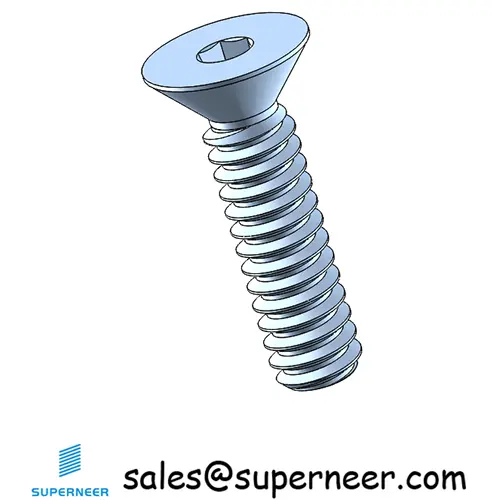 4-40 x 7/16" Flat Head 82° Socket Cap Machine Screw Steel Blue Zinc Plated ASME B18.3