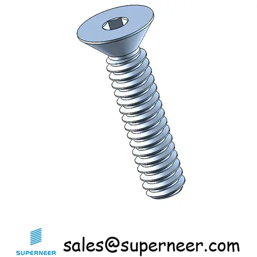 4-40 x 1/2" Flat Head 82° Socket Cap Machine Screw Steel Blue Zinc Plated ASME B18.3