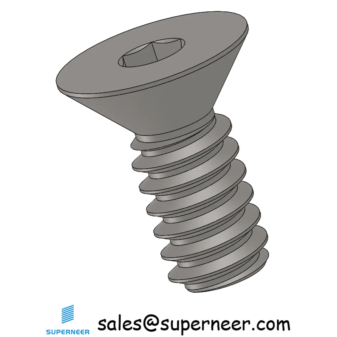 6-32 x 5/16 " Flat Head 82° Socket Cap Machine Screw SUS304 Stainless Steel Inox ASME B18.3