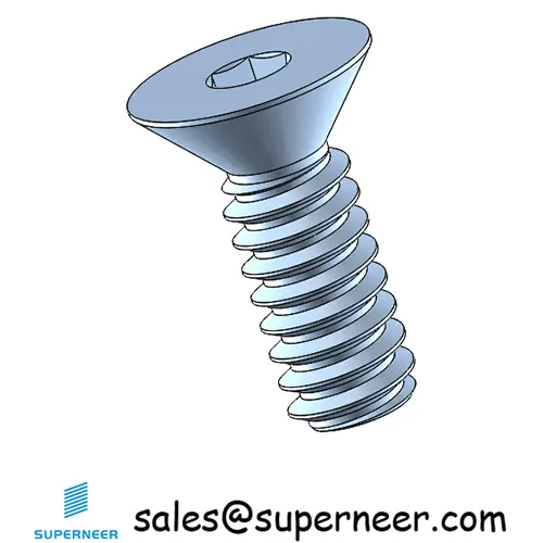 6-32 x 3/8 " Flat Head 82° Socket Cap Machine Screw Steel Blue Zinc Plated ASME B18.3