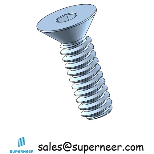 6-32 x 7/16" Flat Head 82° Socket Cap Machine Screw Steel Blue Zinc Plated ASME B18.3