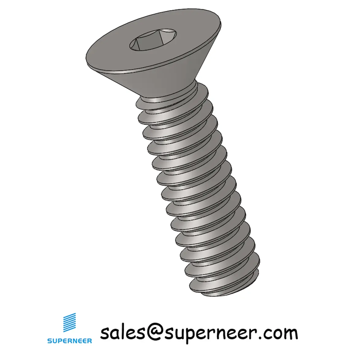 6-32 x 1/2" Flat Head 82° Socket Cap Machine Screw SUS304 Stainless Steel Inox ASME B18.3