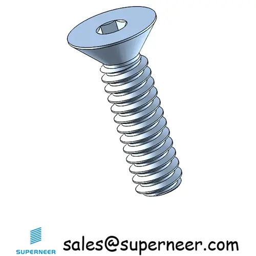 6-32 x 1/2"Flat Head 82° Socket Cap Machine Screw Steel Blue Zinc Plated ASME B18.3