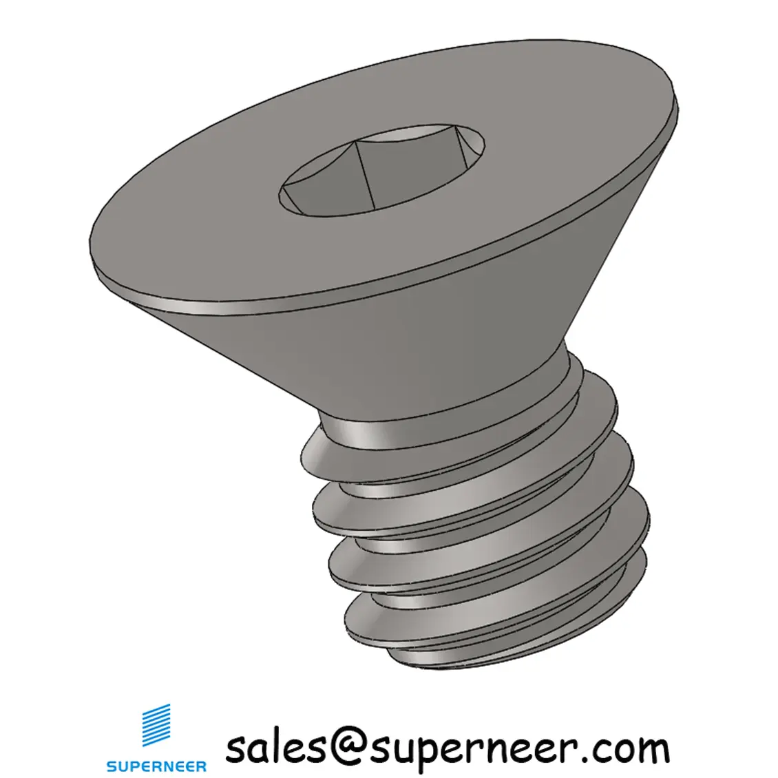 8-32 x 1/4" Flat Head 82° Socket Cap Machine Screw SUS304 Stainless Steel Inox ASME B18.3